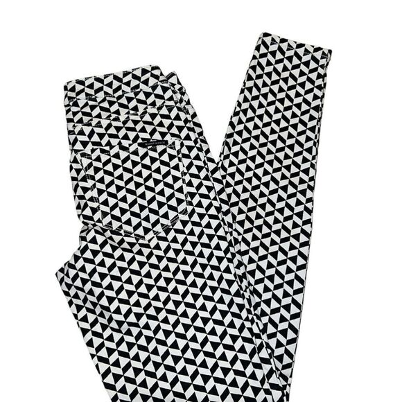 Maison Scotch 'La Bohemienne' Geometric Printed Jeans Mid Rise Skinny Size 26/32 - Picture 2 of 6